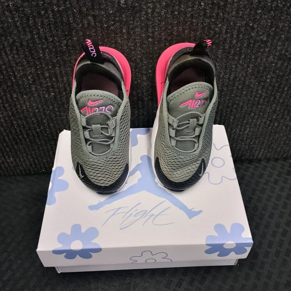 Nike Air Max 270 Smoke gray/pink Sneakers Shoes (Toddler Size 8C) #DD1646-031